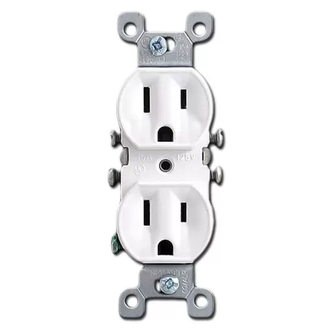 16573 STANDARD DUPLEX RECEPTACLE
WHITE 16573 STANDARD DUPLEX RECEPTACLE
WHITE
