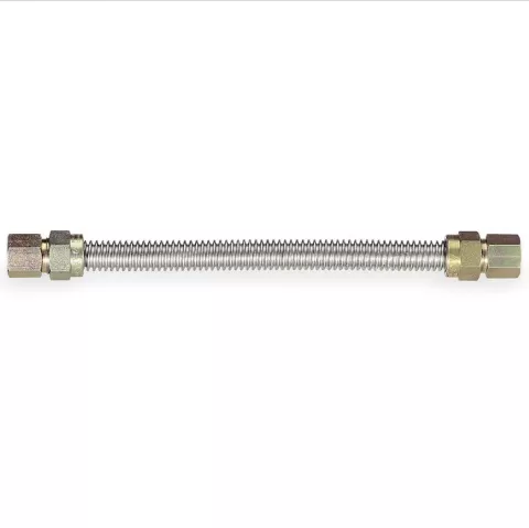 109675 5/8"OD(1/2"ID) X 1/2"MIP X
1/2"FIP X 24"L FLEXIBLE GAS
CONNECTOR 109675 5/8"OD(1/2"ID) X 1/2"MIP X
1/2"FIP X 24"L FLEXIBLE GAS
CONNECTOR